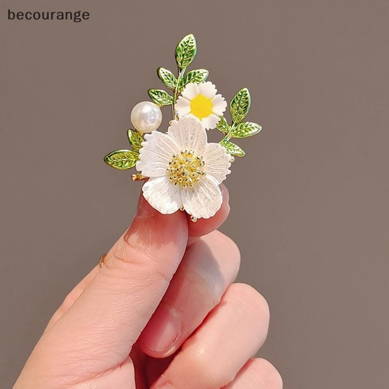 Ghim Cài Áo Hình Hoa Cúc Đính Ngọc Trai Nhân Tạo Cao Cấp Thời Trang Cho Nữ