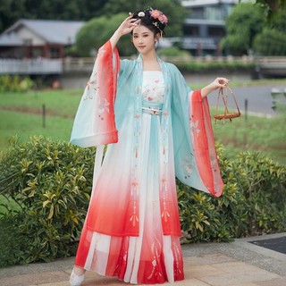  Hán phục  fengyi World  Váy Hán Phục Tay Rộng In Màu gradient Phong Cách Hàng Ngày Cho Nữ 