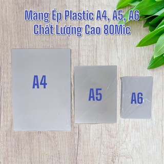 Màng Ép Plastic Chất Lượng Cao Độ Dày 80 Mic Khổ A4, A5, A6, Số Lượng 50 Tờ