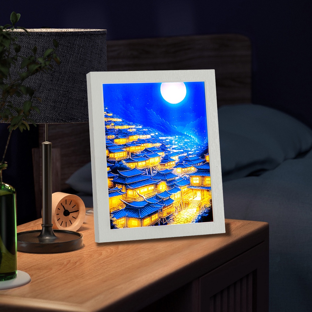 INS Deco Led Light Painting USB Plug Dimming Wall Artwork Table Lamp Gift Indoor Sunlight Window Photo Night Luminous