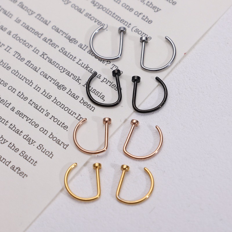 Khuyên Kẹp Mũi Không Xỏ Bằng Thép Không Gỉ y2k Thời Trang Cá Tính Cho Nam Nữ