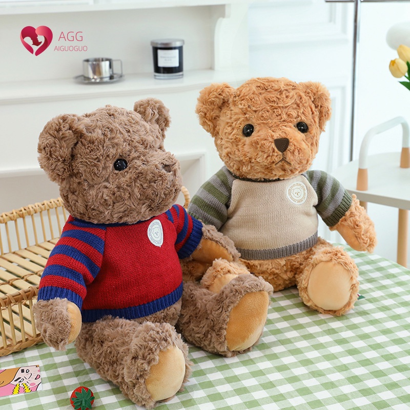 Trẻ Em Búp Bê Gấu Bông Retro Áo Len Gấu Áo Búp Bê Sang Trọng Đồ Chơi Gấu Bông Búp Bê Tặng Búp Bê Gối Ngủ