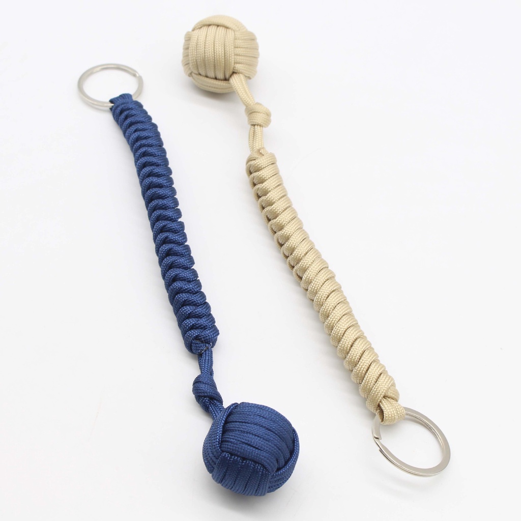 Paracord Bện Thép Bóng Monkey Fist Bi Thép - Thắt Nút Bóng Khỉ Nắm Tay Paracord Sinh Tồn Ngoài Trời Móc Chìa Khóa