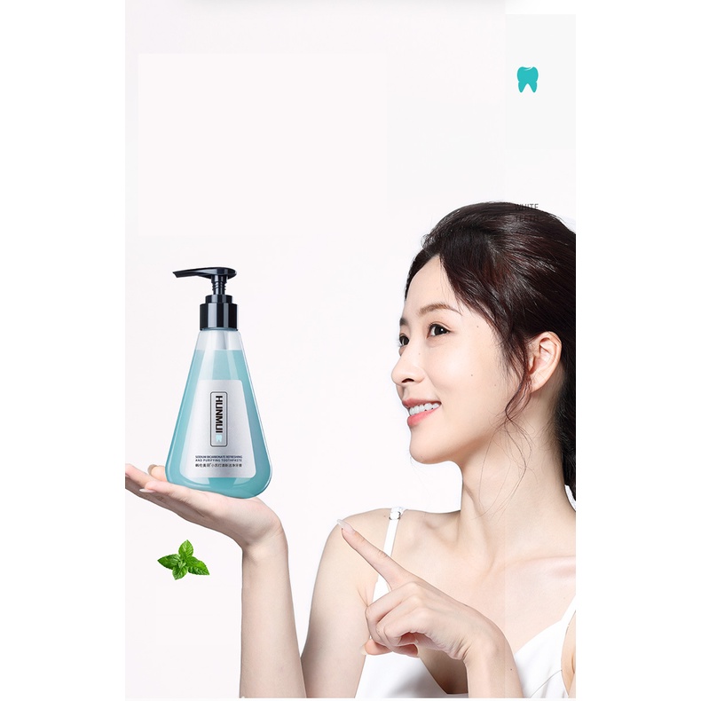 Kem Đánh Răng Hunmui Dạng Gel Cho Răng Trắng Sáng, Thơm Mát Tự Nhiên 210g