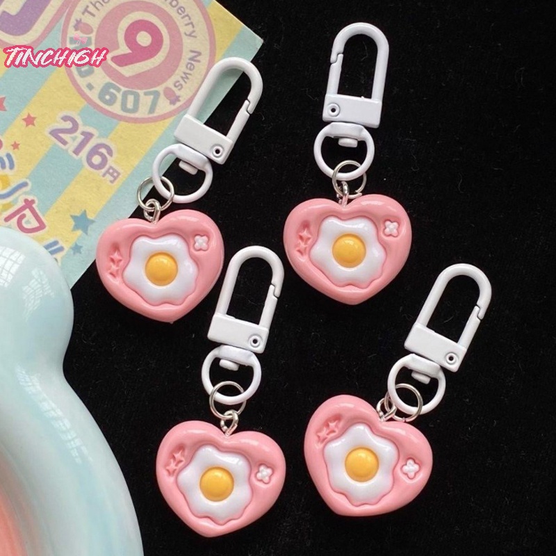 1 Móc Khóa Túi Xách Trái Tim Trứng Gà Màu Hồng Dễ Thương Vui Nhộn