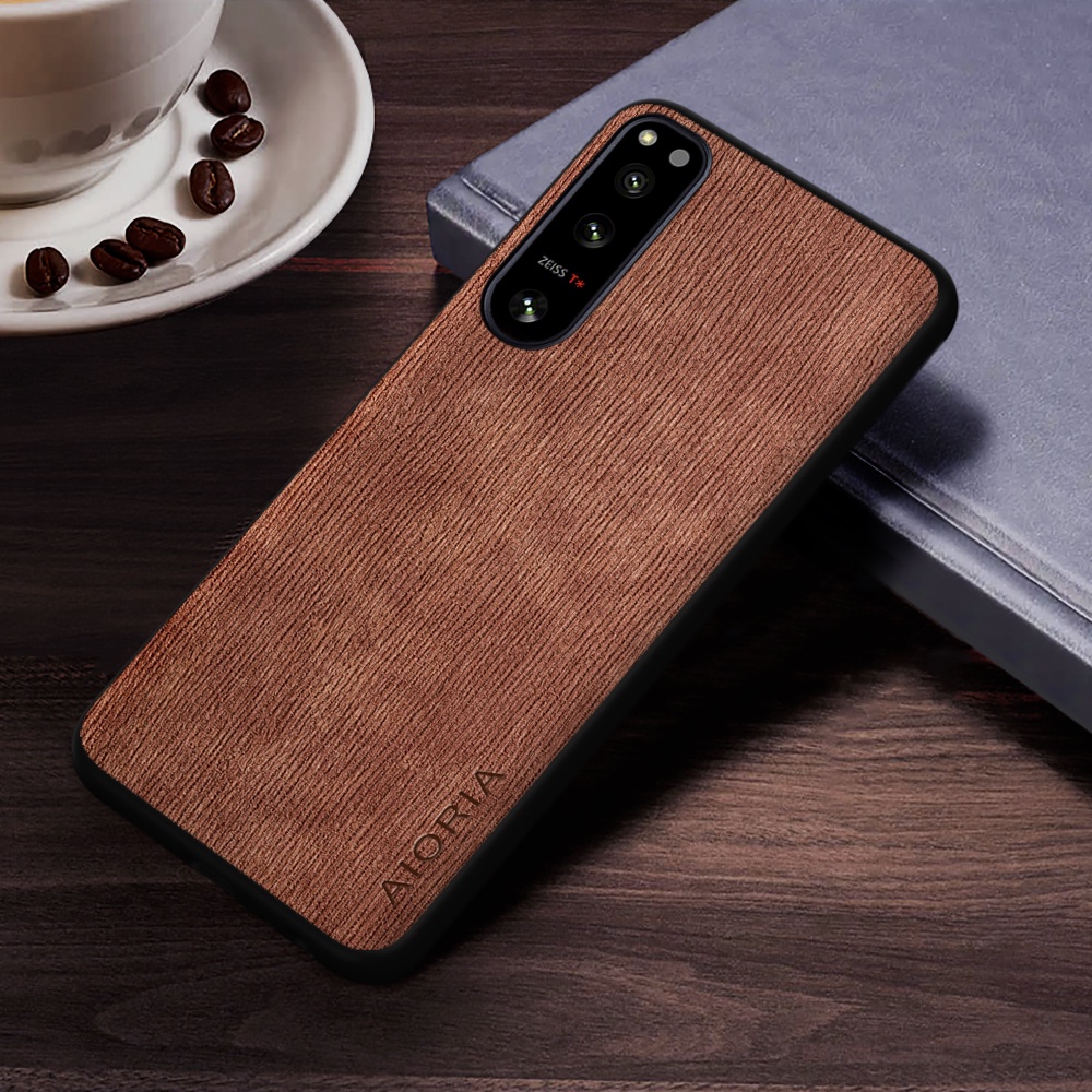 Bao Da Điện Thoại Họa Tiết Vân Gỗ Sang Trọng Cho sony xperia 5 ii iii iv v sony xperia 5 v Ốp