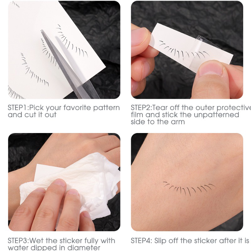 Hình Xăm Dán Lông Mi Giả / Miếng Dán Tạm Thời / Hình Xăm Tạm Thời Không Thấm Nước