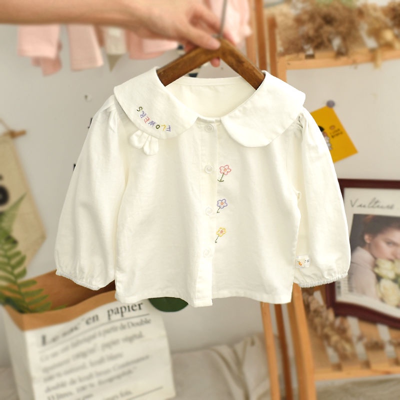 Phù Hợp Áo Sơ Mi cotton Tay Dài Thời Trang Mùa Thu 2023 Cho Bé Gái 5-22kg