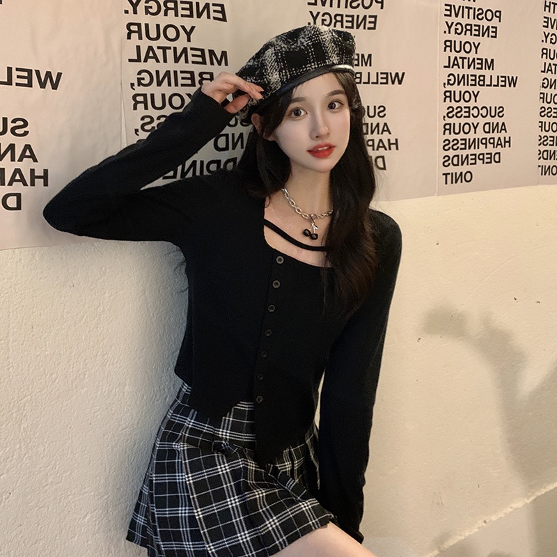 Junnovgal Áo Tay Dài Dáng Ôm Cài Khóa Thời Trang 2023 Gợi Cảm Dành Cho Bạn Nữ