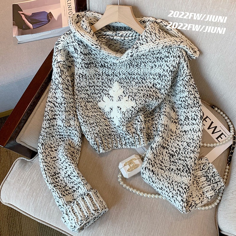 Áo sweater Màu Đen Phong Cách Hàn Quốc Thời Trang Mùa Thu Cho Nữ