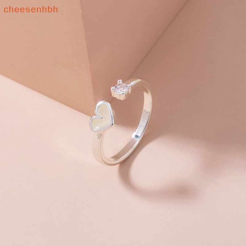 Chehbh Nhẫn Hình Trái Tim Phát Sáng Trong Bóng Tối Thời Trang Có Thể Điều Chỉnh Màu Bạc / Xanh Dương / Hồng Làm Quà Tặng Cho Người Yêu vn