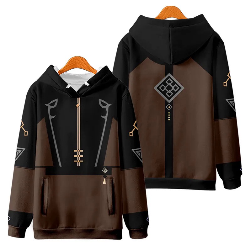 Hot game genshin Impreza zhongli zhong li Áo hoodie In Họa Tiết 3d Cỡ Lớn Cho Nam / Nữ