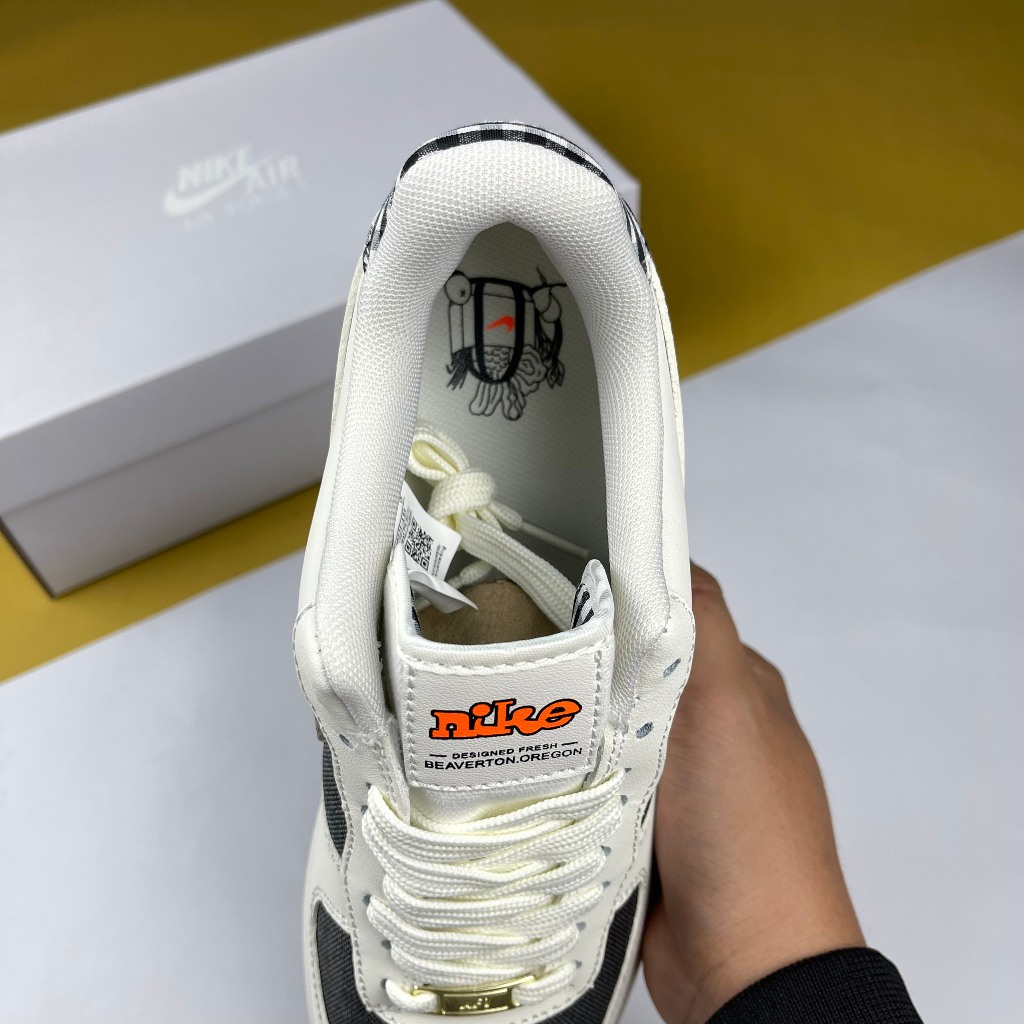 Giày AF1 07 Sail Dark Smoke Gray, AF1 Trắng Đen Denim -  Than.Shoes