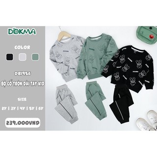 Bộ dài tay cổ tròn dokma - bộ cộc tay thể thao dokma db1310 3-7y 2-6y db1956 pl