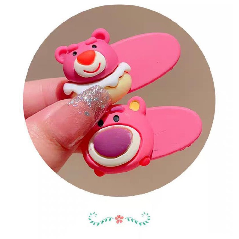 Set 5 Kẹp Tóc Họa Tiết Trái Dâu Hoạt Hình Dễ Thương Cho Bé Gái