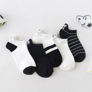 Tất lười nam nữ Snoopy phong cách Hàn Quốc, vớ unisex thêu hình Snoopy đáng yêu