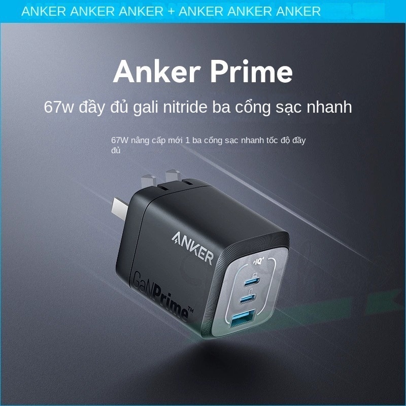 Củ sạc nhanh Anker 735 Prime 67W GaN (3 Cổng) - A2669