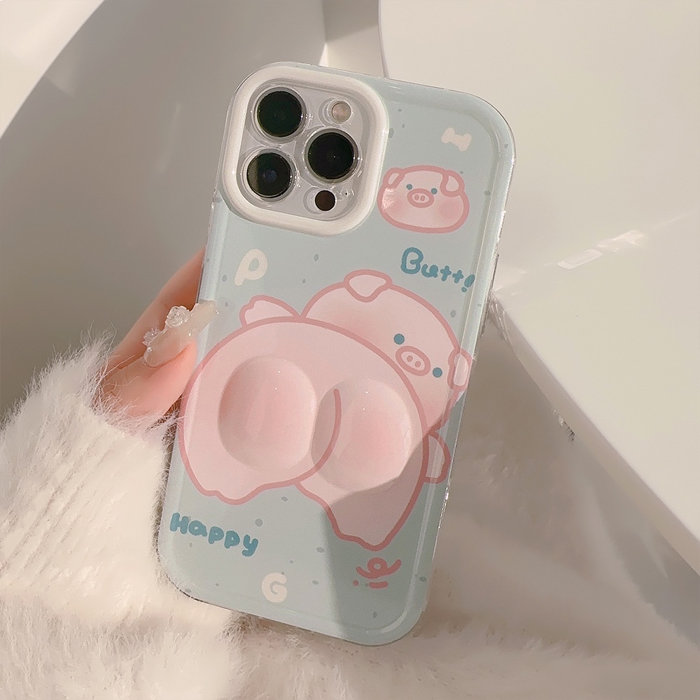 Ốp Điện Thoại Silicon Hình Chú Heo Dễ Thương Cho Iphone 14 15 13pro max 12 11 x 14