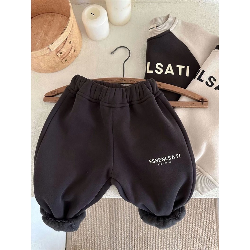 Bộ Đồ Hai Mảnh Áo Nỉ Dày Dặn Phong Cách Hàn Quốc Thời Trang Mùa Đông Mới Dành Cho Bé Trai Bé Gái