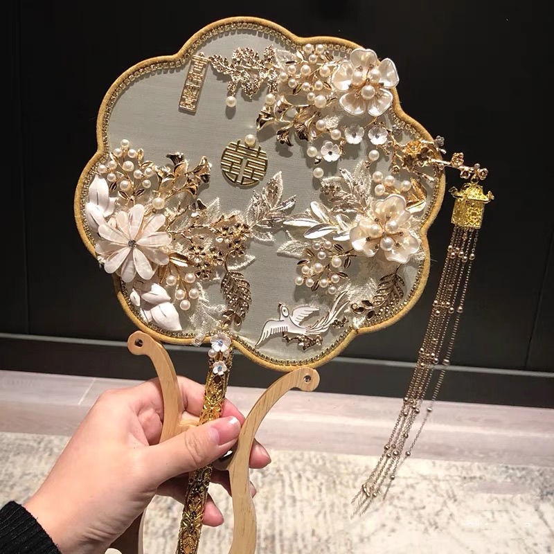 Quạt Cầm Tay handmade Phong Cách Trung Hoa Cho Đám Cưới / Sinh Nhật