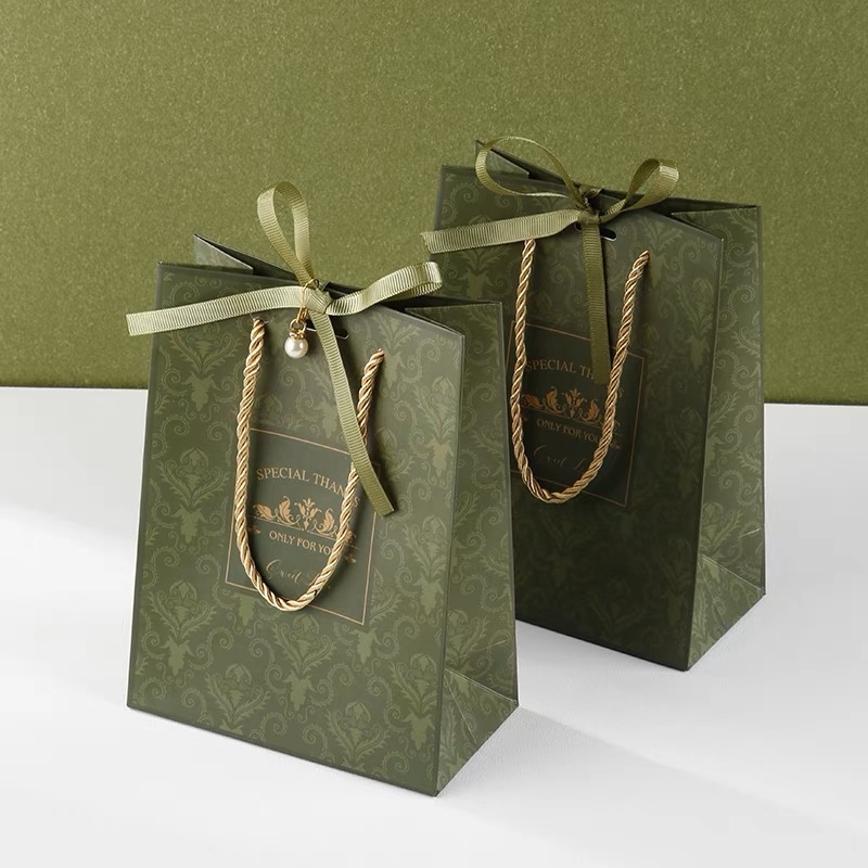 Túi đựng quà cảm ơn kèm nơ ruy băng nhiều màu  - HeBe Store