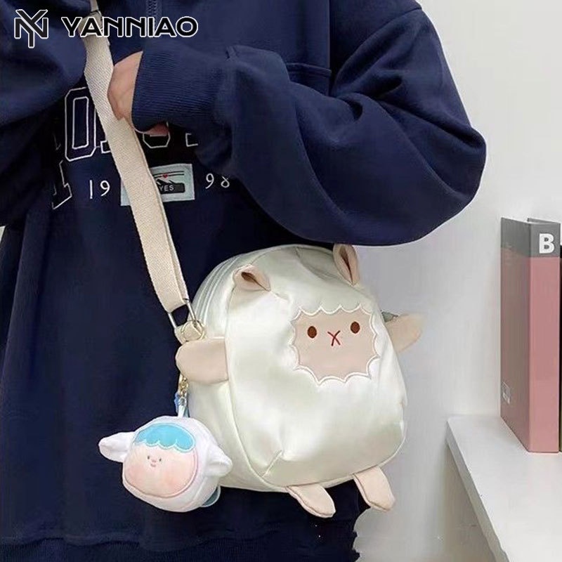 Túi đựng điện thoại YANNIAO đeo vai hình chú cừu dễ thương phong cách Nhật Bản