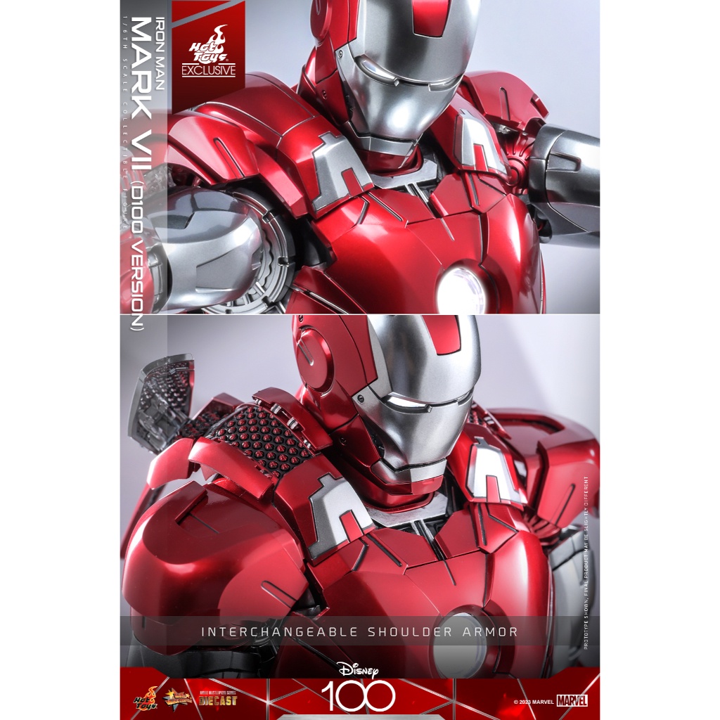 Hàng đẹp Mô hình Hottoys 1/6 MMS-696 D100: Iron-man Mark 7 D100 version cực chất tặng xe