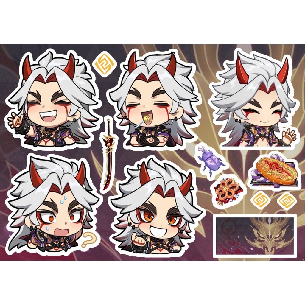 MINI STICKER PACK 🔔  Sticker Pack Genshin Impact A6 Vynil - Cắt Sẵn - Màng Cán Chống Nước - Keo Dán Sẵn