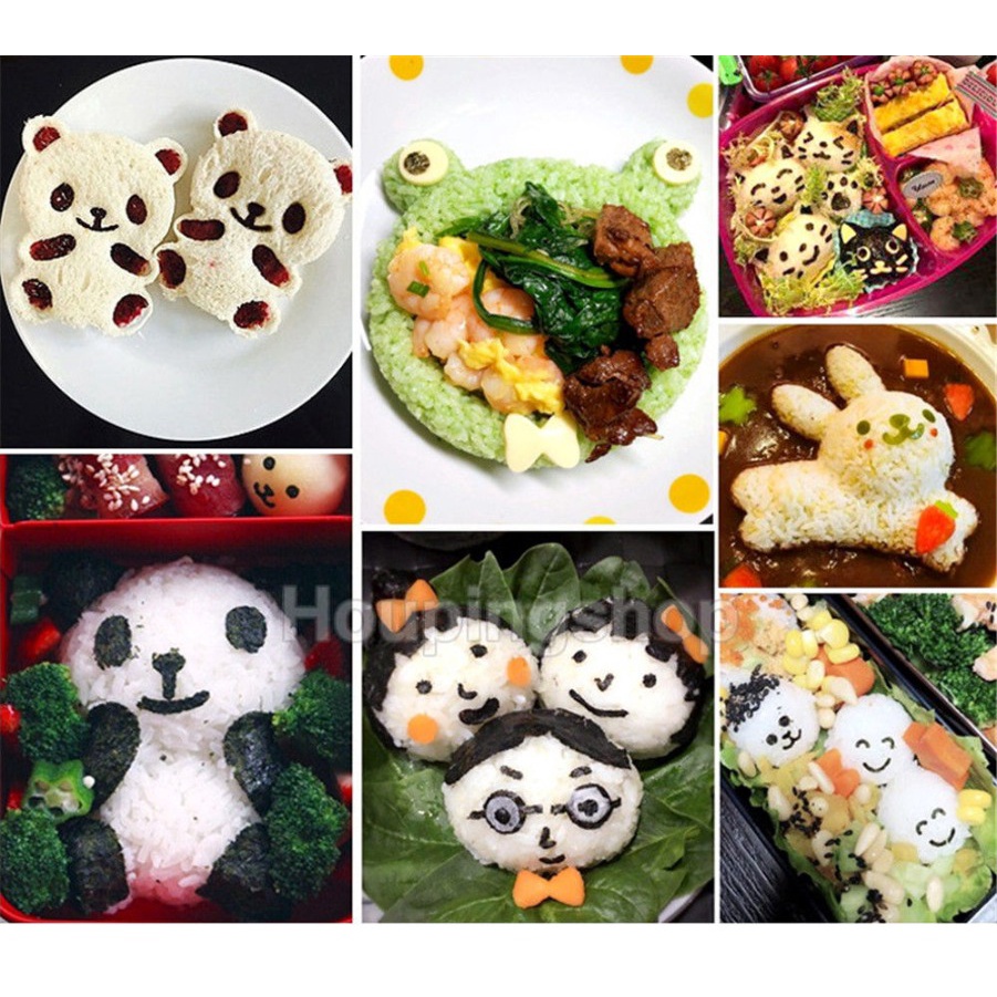 Set 2 / 3 / 4 Khuôn Làm Cơm Nắm Hình Biểu Cảm Hoạt Hình Dễ Thương