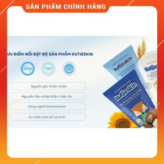 KUTIESKIN Kem bôi da tự nhiên chăm sóc làn da bé, Kem chàm sữa