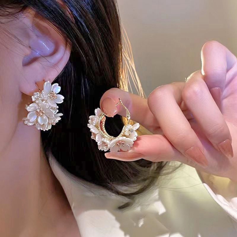 Bông Tai Mạ Bạc 925 Hình Hoa Phong Cách Hàn Quốc Mới Cho Nữ