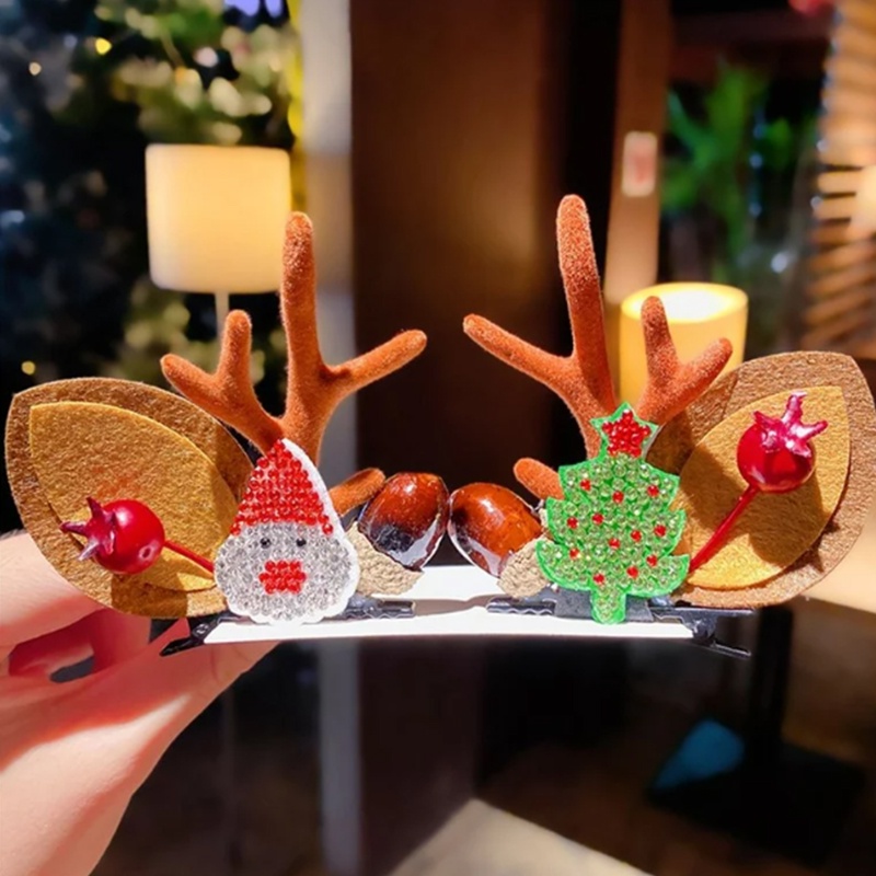 Kẹp Tóc Hình Sừng Hươu Hoạt Hình Vui Nhộn Thời Trang Giáng Sinh 2022 Llky