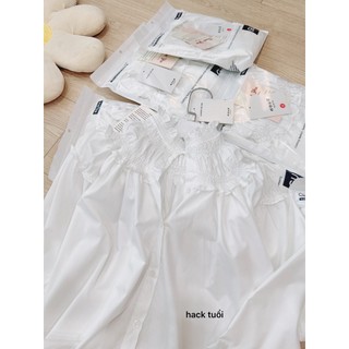 A019- ÁO SƠ MI GU TRẮNG CHUN BÈO CỔ 💎