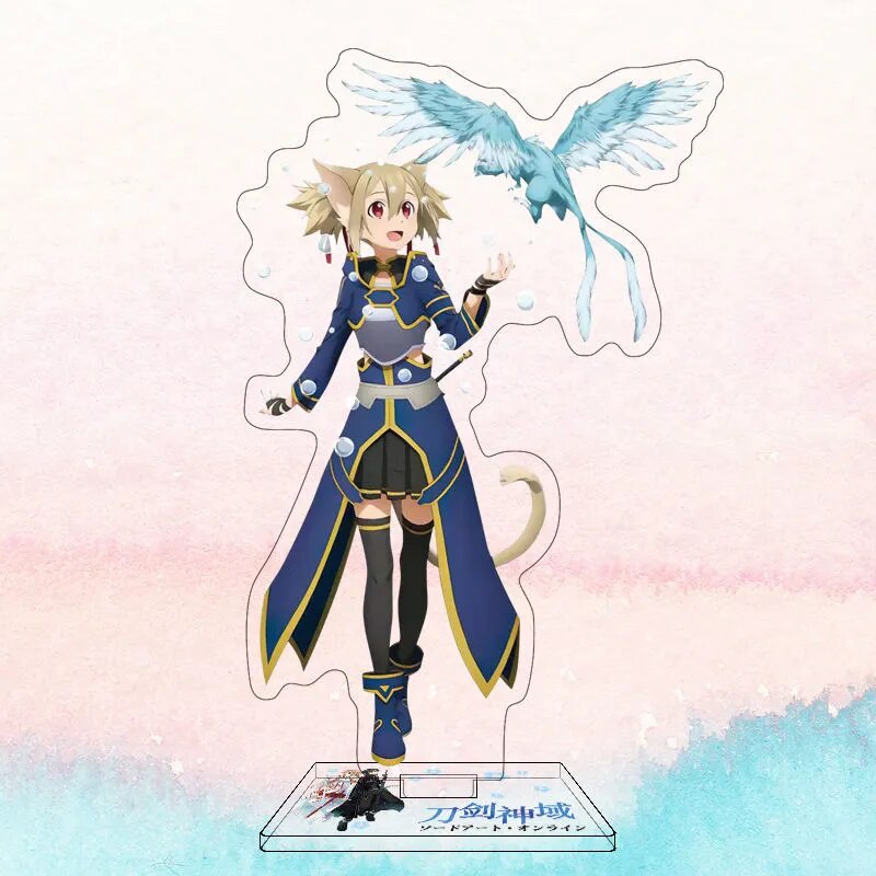 Mô hình Standee Sword Art Online Anime Yuuki Asuna Acrylic Kirigaya Kazuto Phụ kiện trang trí để bàn góc học tập