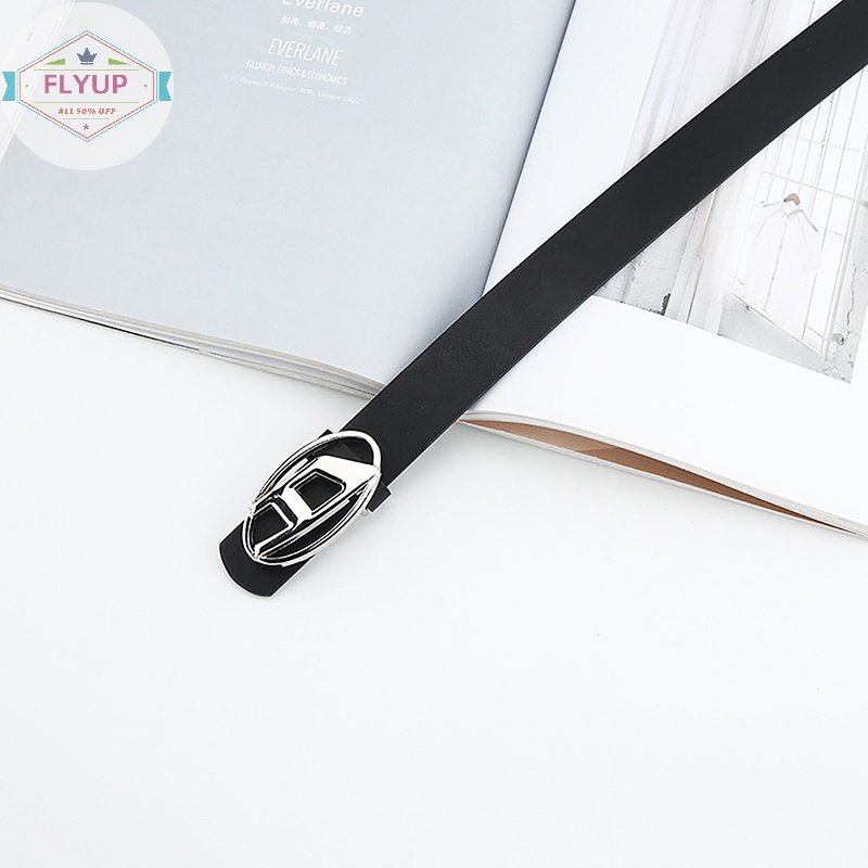 Flyup Thắt Lưng Da pu Khóa oval Kim Loại Thời Trang vintage Dành Cho Nam Và Nữ vn