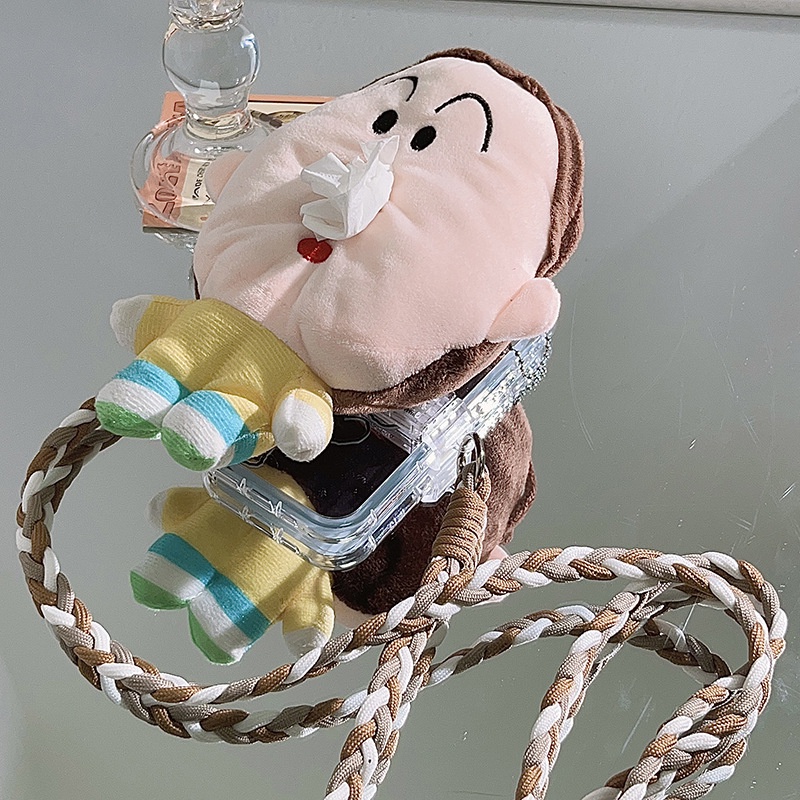 Ere1 boochan Túi Đựng Khăn Giấy Thắt Dây Đeo Chéo Kiểu Hoạt Hình Nhồi Bông Đáng Yêu Cho Điện Thoại