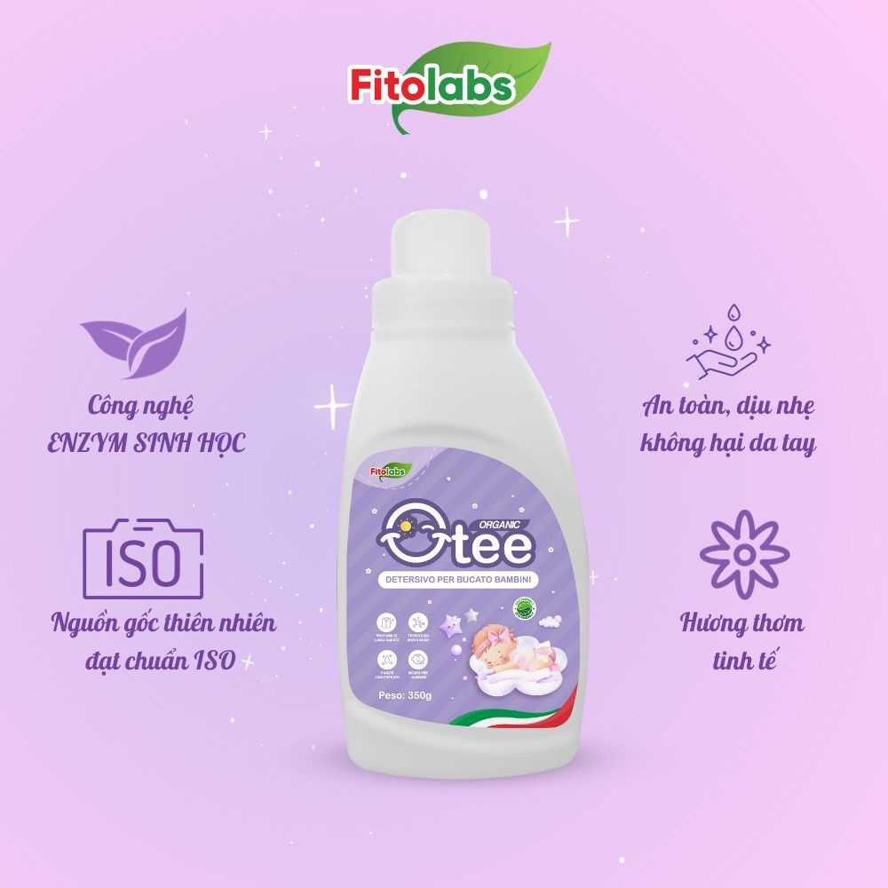 Nước Giặt Sinh Học Quần Áo Trẻ Em Otee Giúp Làm Sạch Vết Bẩn, Sạch Khuẩn, Ngừa Viêm Cho Bé Lọ 350ml -TPCN041