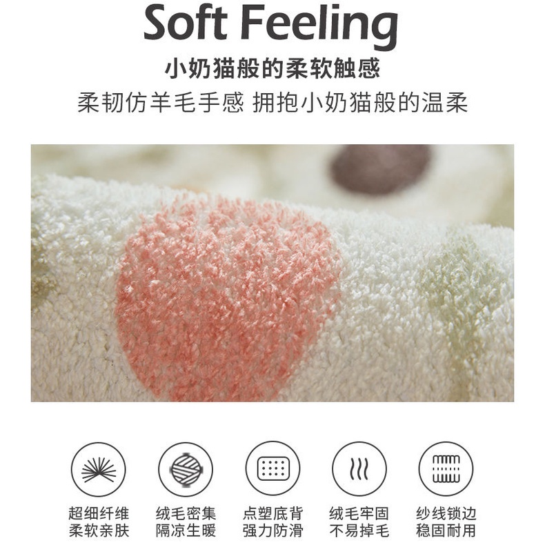 Hoạt Hình Thảm Lót Sàn Hình Tròn Bằng Lông Cừu Dày Dặn Họa Tiết Động Vật Dễ Thương