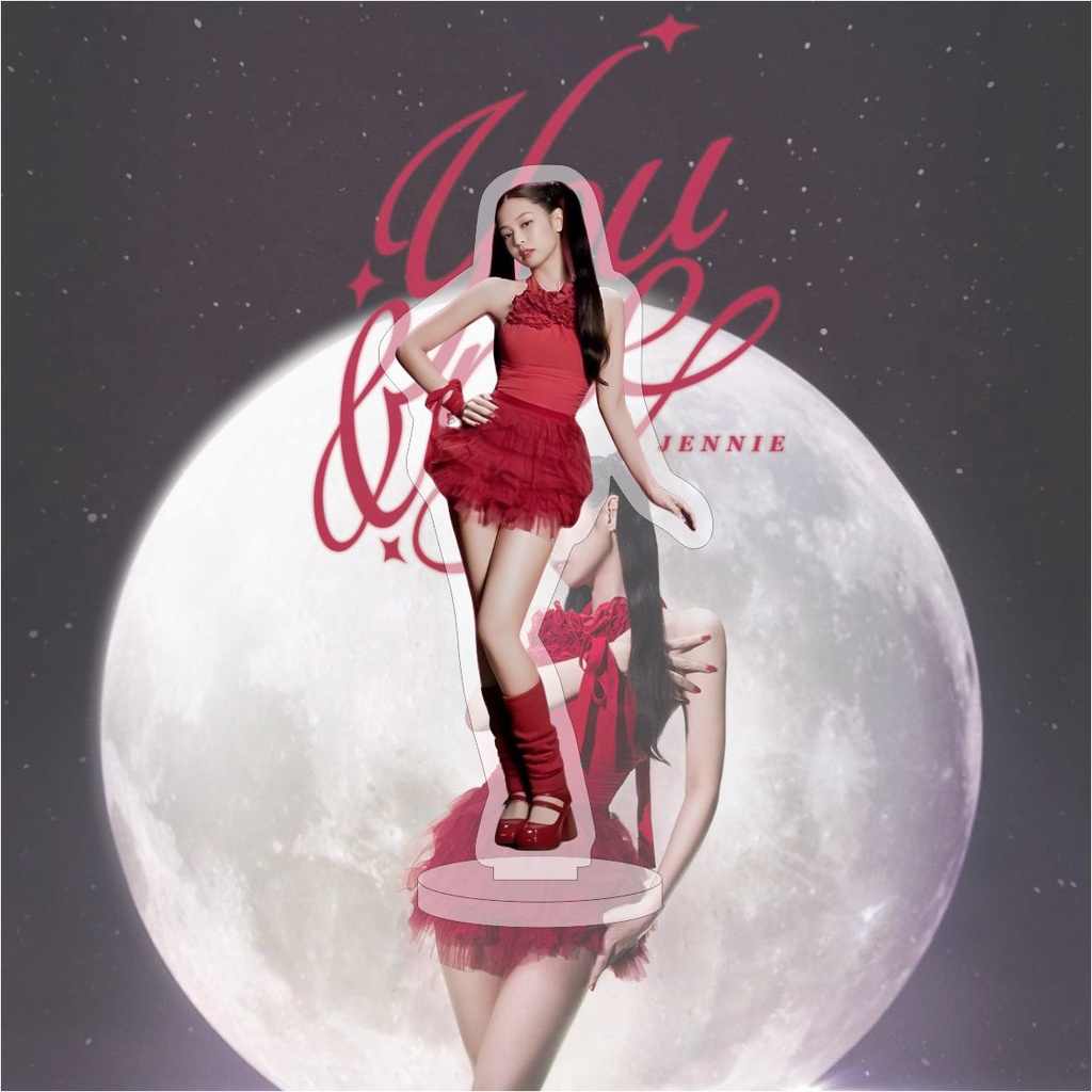 Tượng blackpink jennie solo Hai Mặt Bằng acrylic Để Bàn Trang Trí