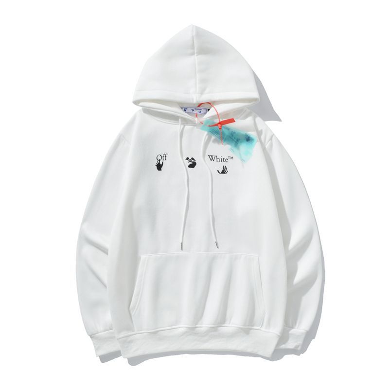 Hàng Có Sẵn Áo sweater Chui Đầu Cỡ Lớn Tay Dài Có Mũ Trùm In logo graffiti Thời Trang Thường Ngày Màu Trắng Chất Lượng Cao Cho Nam Và Nữ
