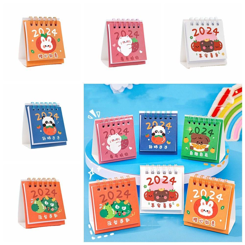 Lịch Để Bàn 2024 mini Họa Tiết Trái Cây Hoạt Hình Dễ Thương