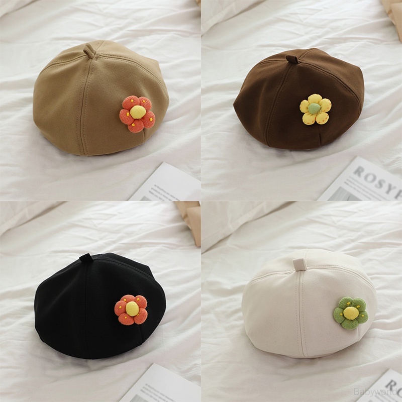 Mũ Nồi Họa Sĩ Đính Hoa Ngọt Ngào Cho Bé Gái