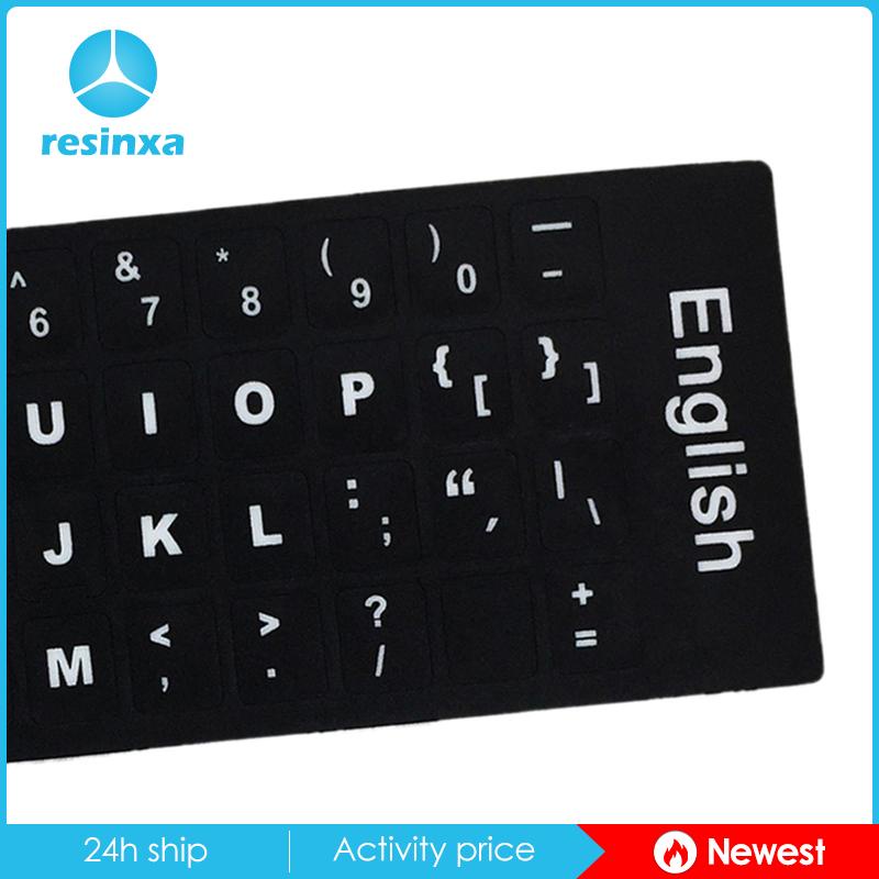 Miếng Dán Màu Đen In Chữ Siêu Bền Trang Trí Bàn Phím laptop Máy Tính Để Bàn