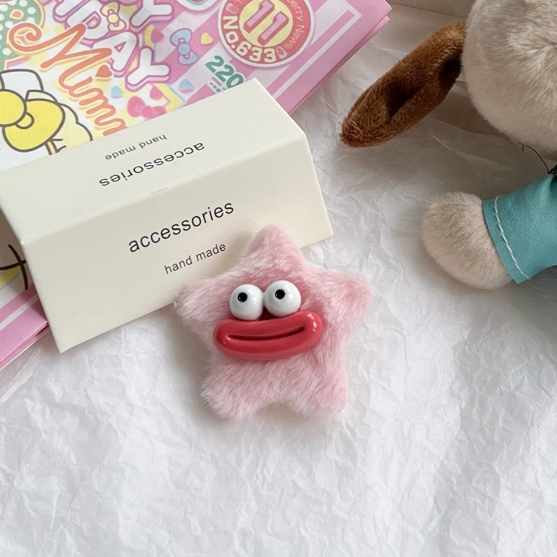 Mh Kẹp Tóc Hình Xúc Xích / Ngôi Sao / Trái Tim Nhồi Bông Dễ Thương Vui Nhộn Phong Cách Nhật Hàn Dành Cho Học Sinh