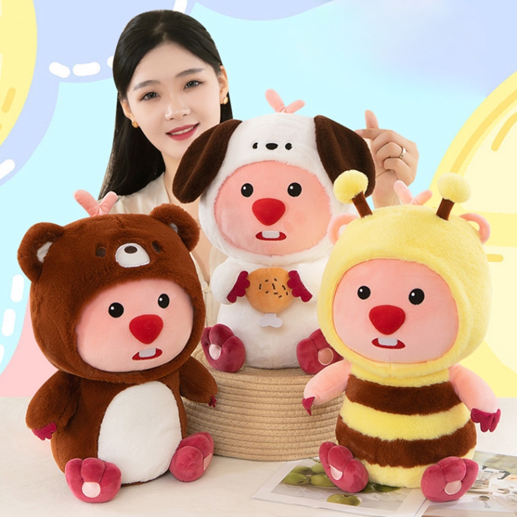 Loopy Hải Ly Nhỏ Hoạt Hình Đồ chơi nhồi bông Hình Chú Cosplay Gấu Ong Dễ Thương