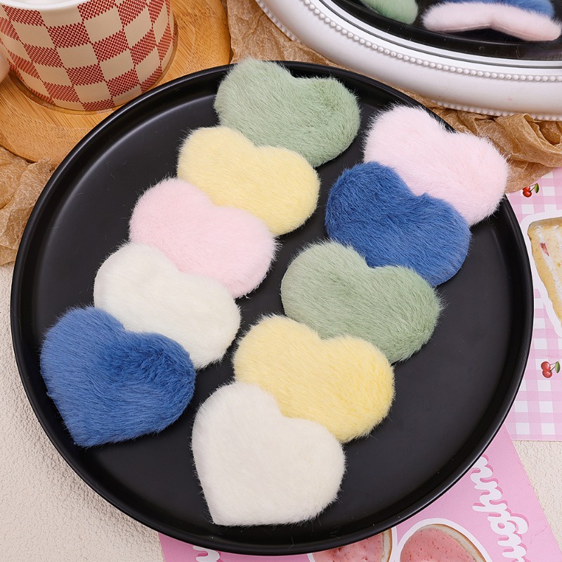 Girl sweet heart Kẹp Tóc bb / Kẹp Tóc Màu Trơn Đơn Giản / Kẹp Tóc Lông Xù Hình Trái Tim Phong Cách Hàn Quốc ins Thích Hợp Cho Mùa Thu Đông