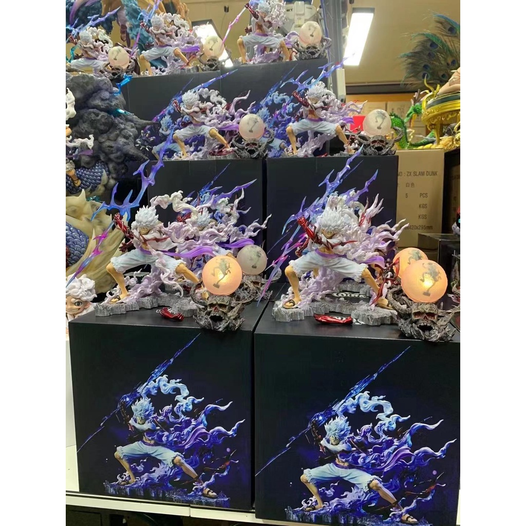 Mô hình Luffy Nika Gear 5 kiểu dáng chiến đấu siêu ngầu cao 28cm - Mô hình One Piece  tặng kèm xe