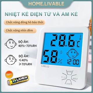 Phòng nhiệt kế điện tử 3 trong 1 nhiệt kế phòng ngủ ẩm kế đa chức