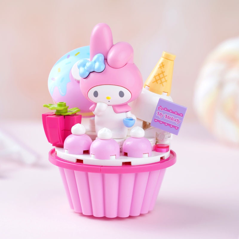 Keepley sanrio Bộ Đồ Chơi Lắp Ráp Bánh Kem Hình melody hellokitty cinnamoroll Dễ Thương Cho Bé Gái