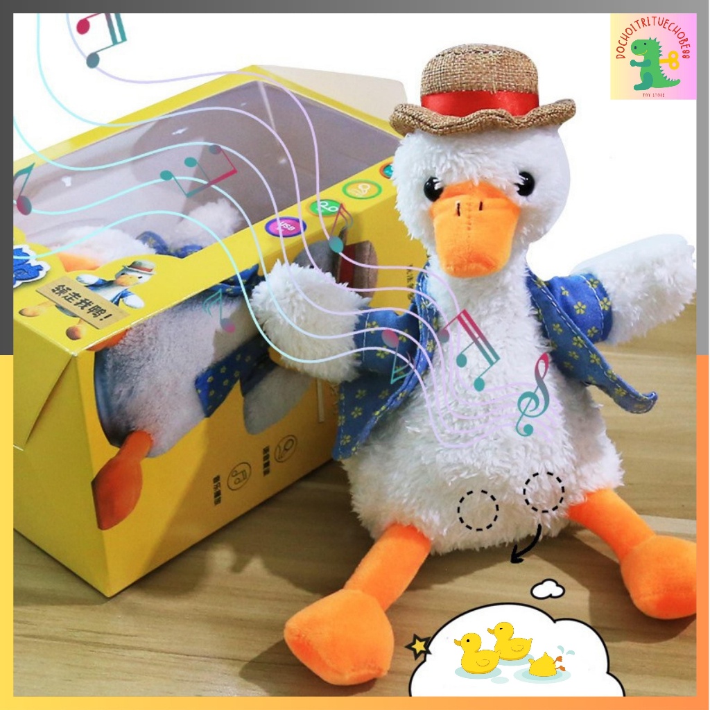 Đồ chơi vịt nhại giọng, vịt nhồi bông biết nói, vịt đồ chơi thông minh cho bé